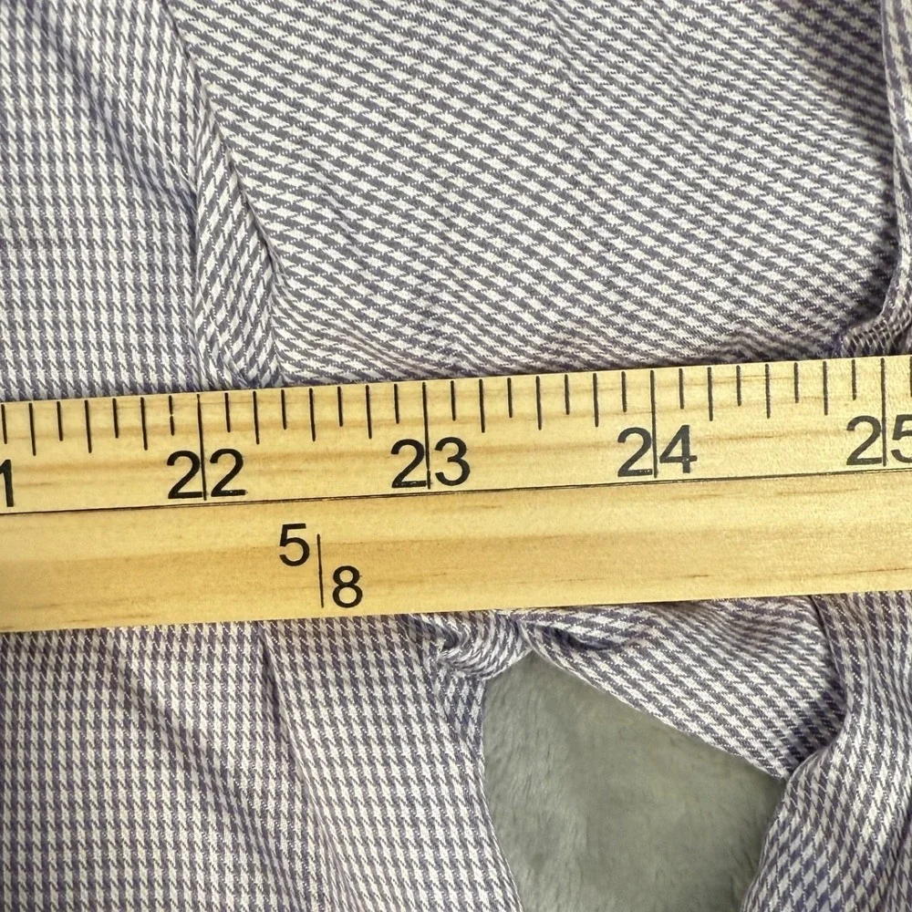 Nordstrom Traditional Fit Mens Dress Shirt Purple Gingham Long Sleeve Size 16 35